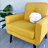 Cottle Mid Century Accent Chair, Fabric Living Room Chairs with Wooden Frame, Cozy Armchair Reading Chair with Comfy Back for Apartment, Living Room, Bedroom, Waiting Room, Small Space, Corner, Green-112703287