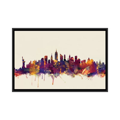 Skyline Series: New York, New York, États-Unis II, impression sur toile tendue beige