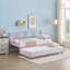 Twin Rectangular Twin Metal Daybed With Trundle, Sofa Bed Frame With 6 Casters And Steel Slat Support-2077882755