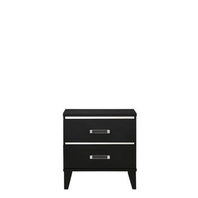 Table de chevet noire avec design fonctionnel pour la chambre à coucher - Maximise l'efficacité dans les tiroirs allongés