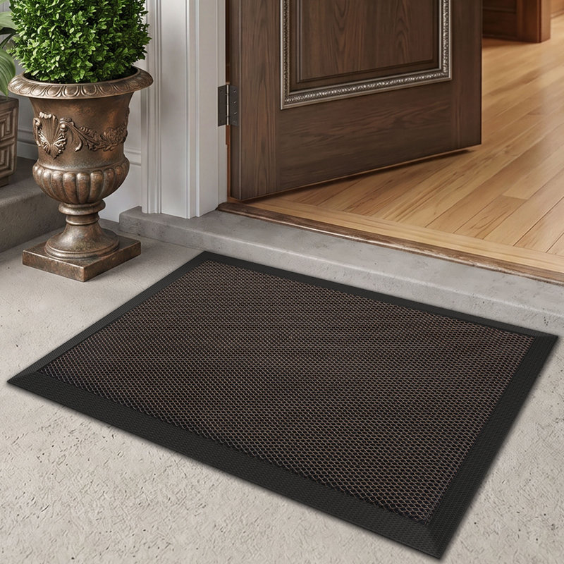 Paillasson antidérapant pour l'intérieur et l'extérieur, Brun, L 17 po x L 30 po
