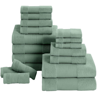 Modern Threads - Air Cloud 18-Piece 100% Zero-Twist Cotton Towel Set - Bath Towels, Hand Towels, & Washcloths - Super Absorbent & Quick Dry - 500 GSM - Soft & Plush