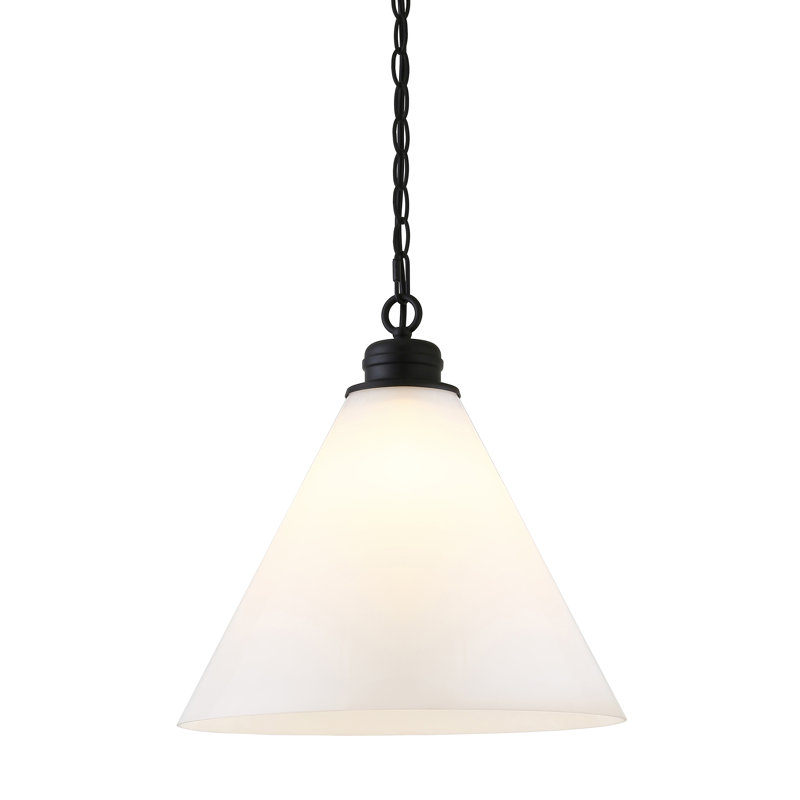 Luminaire suspendu conique à 1 lumière Canto, Bronze noirci