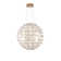115 - Light Unique Gold Honeycomb ORB Dimmable LED Chandelier With White Acrylic Diffusers