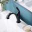 Robinet de lavabo de salle de bain monocommande à fixation sur le comptoir avec ensemble de drain Z - Noir mat-69934649