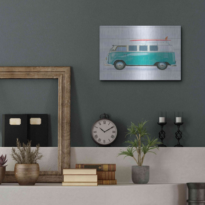 Luxe métal art «Beach Ride X» par James Wiens, Meta «Beach Ride X», H 12 po x l 16 po