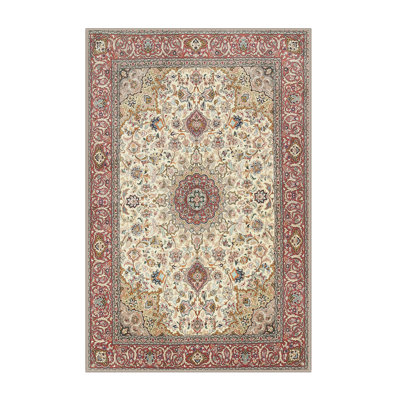 Tapis décoratif beige oriental Murtaza
