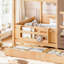 Lits doubles avec rangement, structure en bois MDF de style ferme pour maison d'enfants