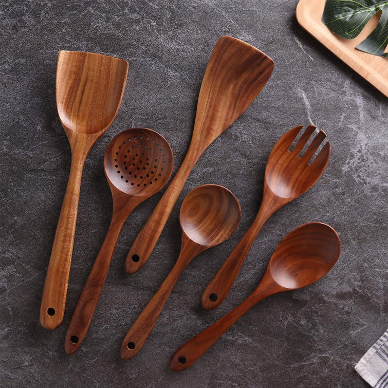 9PCS Wooden Spoons For Cooking, Wooden Utensils For Cooking With