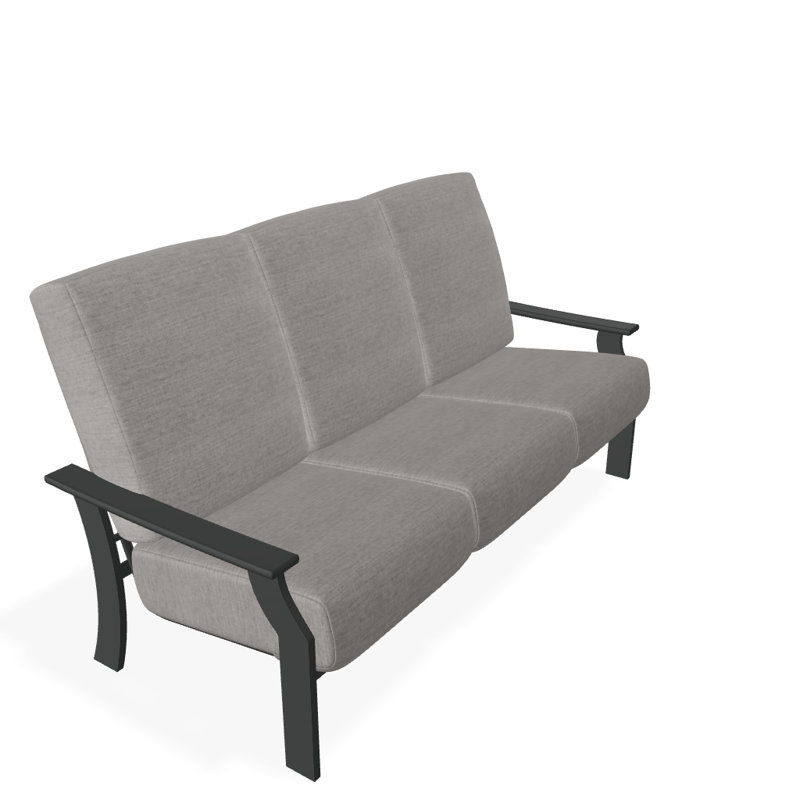 St. Catherine 74'' Wide Patio Sofa with Cushions, Canvas Granite Sunbrella® Canvas, Graphite