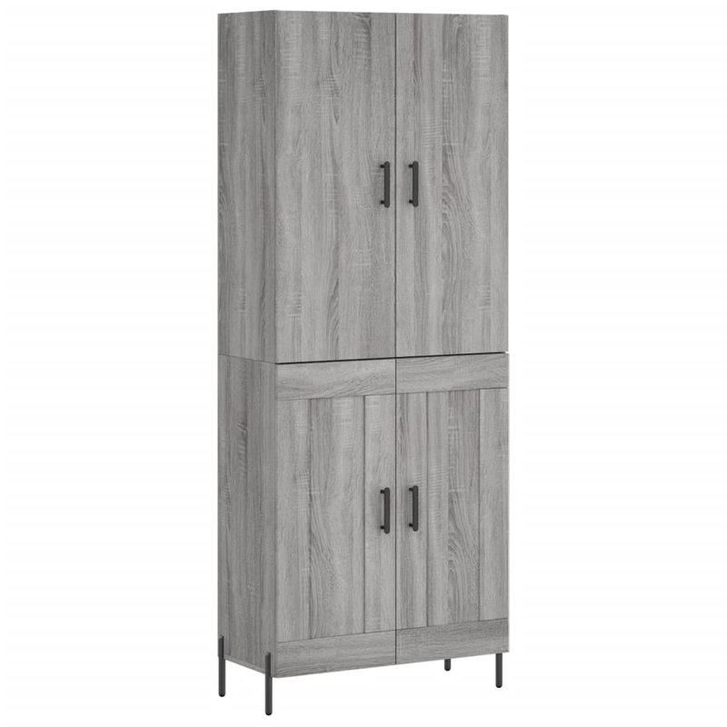 Mirayah 4 Door Manufactured Wood Wardrobe, Grey Sonoma