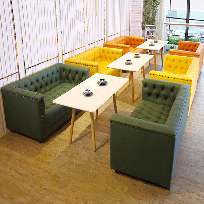 Ensemble de 2 bancs rembourrés en similicuir, Vert