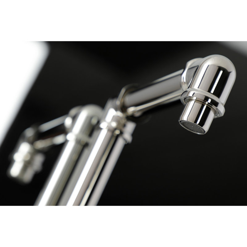 Kingston Brass Belknap Single-Handle 1-Hole Deck Mount Bathroom Faucet with Push Pop-Up, Polished Nickel