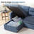 92.5'' Corduroy L Shape Sofa Bed With Large Storage-474305904