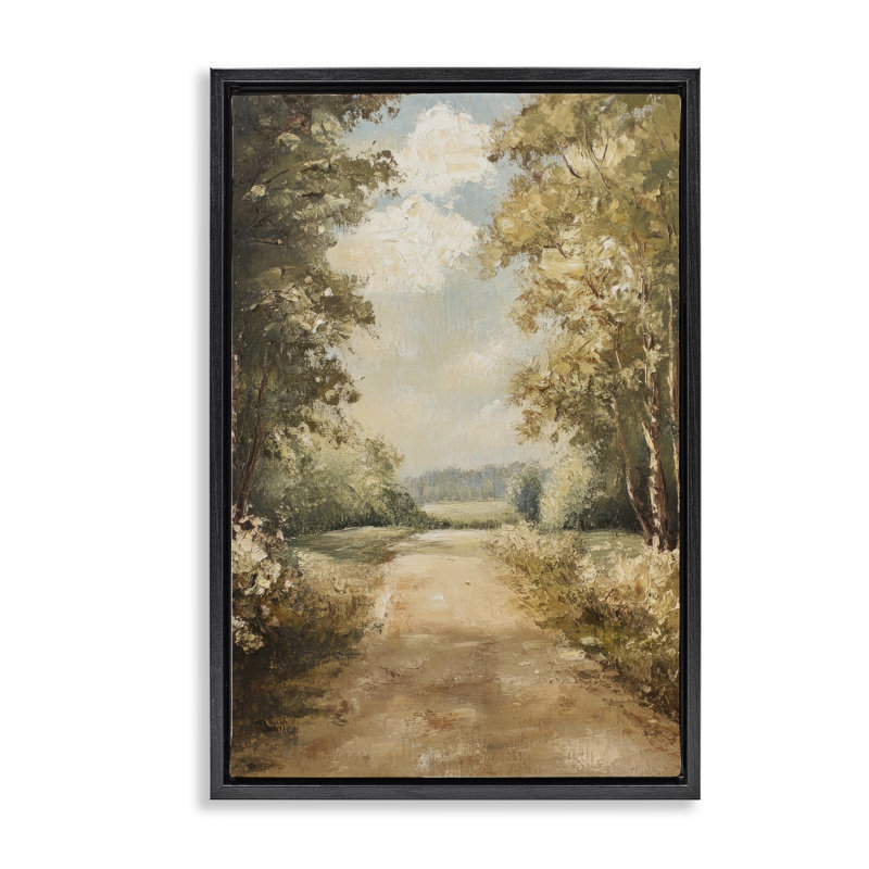 Cadre flottant Walk Walk Country Forest, design par Petal Prints Design, H 25 po x l 17 po, Cadre flottant noir de jais