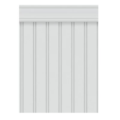 Unounc 3D Interlocking Wainscoting Kit with Decorative Top Molding (Set of 8 Panels & 2 Rails)