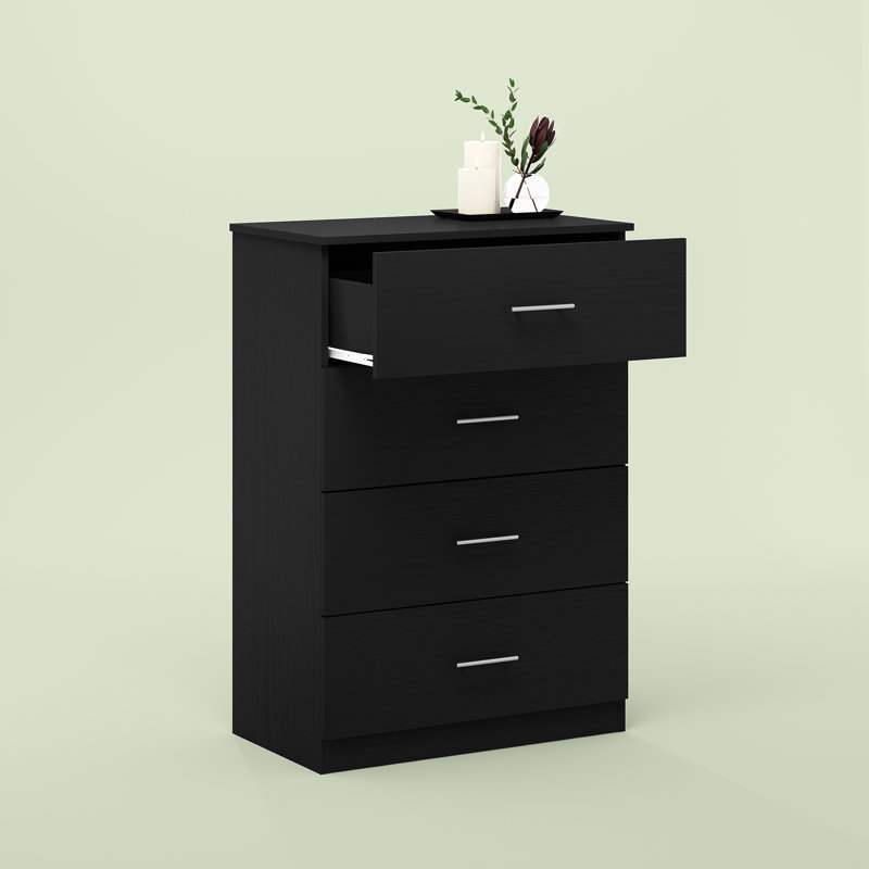 Natalierose 27.5'' W 4 - Drawer Dresser, Black Oak
