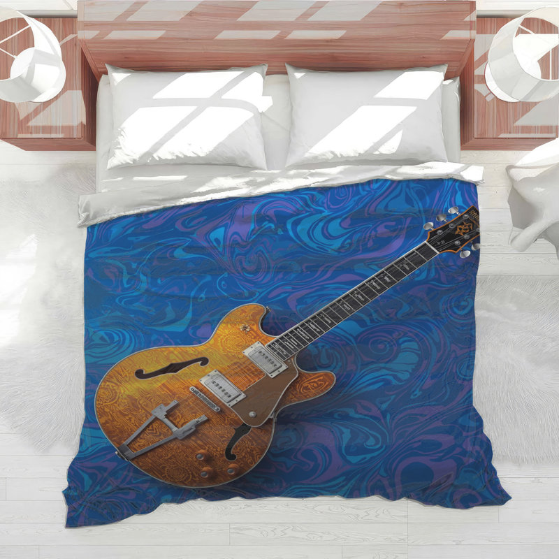 Édredon orange pour guitare électrique, Lit simple