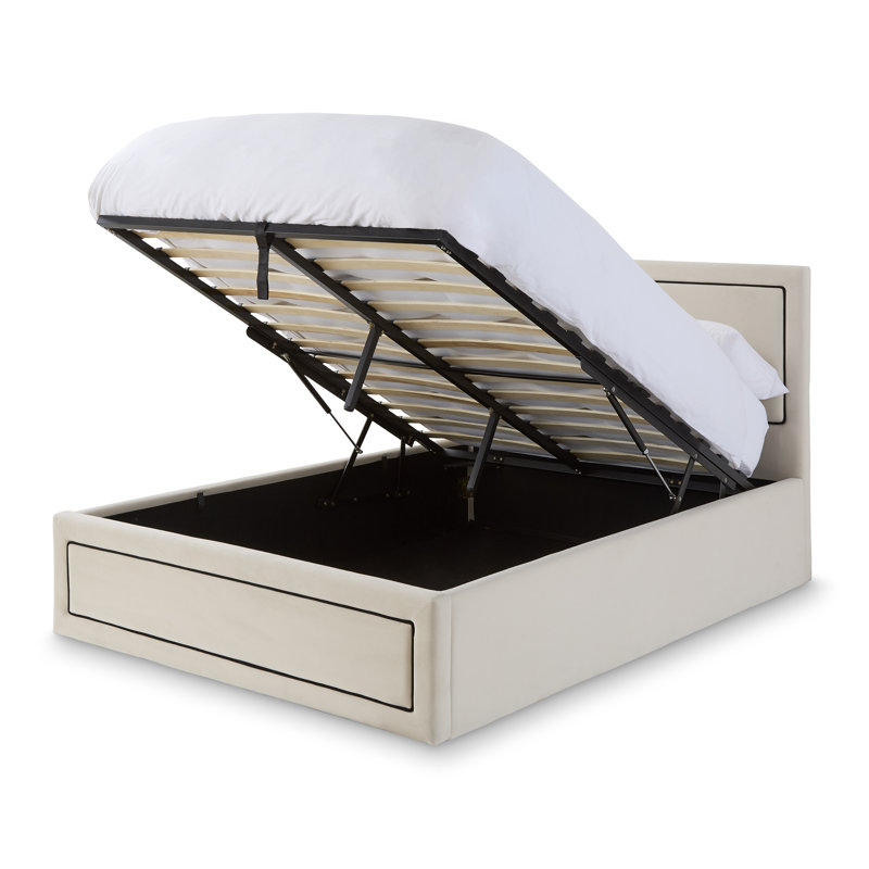 Tattianna Upholstered Ottoman Bed, Double (4'6), Cream