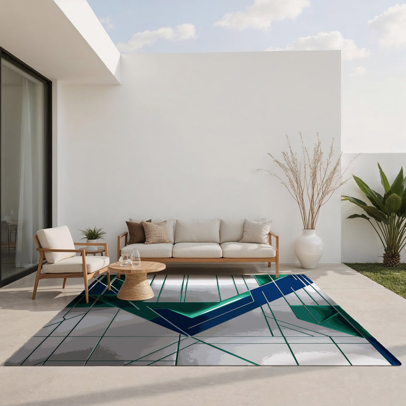 Lunar Fragment Indoor And Outdoor Area Rug, Rectangle 9' x 12'