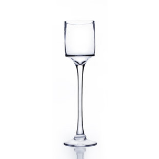 Vase en verre porte-bougie surélevé