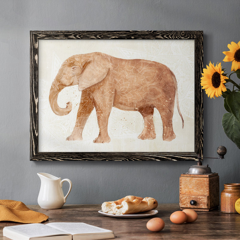 Éléphant sagesse I, Noir, H 28 po x l 42 po x P 1,5 po