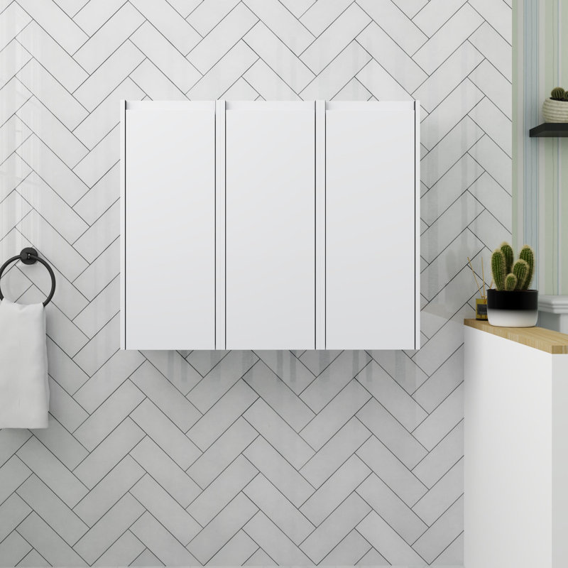Rangement de salle de bain flottant 12 po avec porte à fermeture en douceur, Blanc