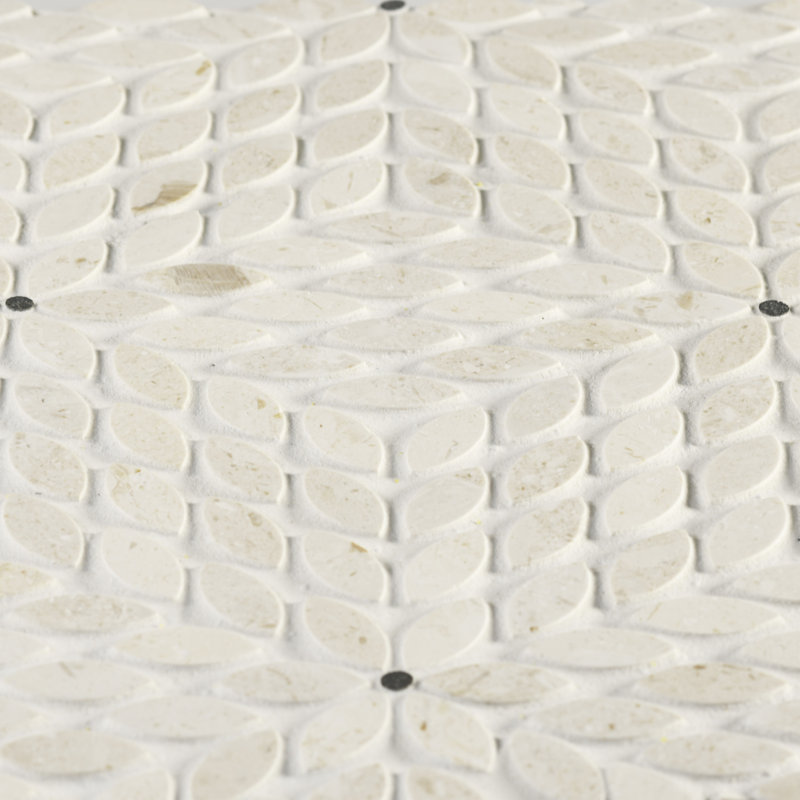 Carreau de mosaïque en marbre Celeste, Beige Myra / basalte