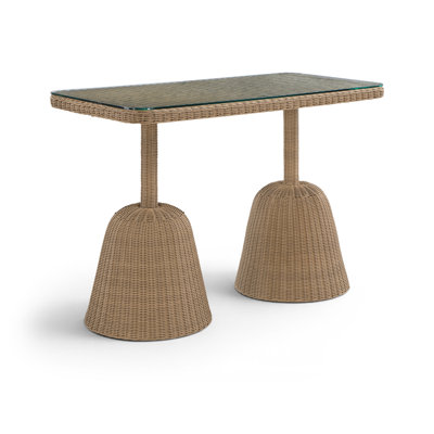 Table de patio d'extérieur en verre trempé de 60 po Seacrest