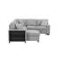 Canapé modulaire de style moderne avec lit escamotable Cairo, bibliothèque de rangement 2 et USB en bois et métal gris (inventaire G150 CA)-1120422179
