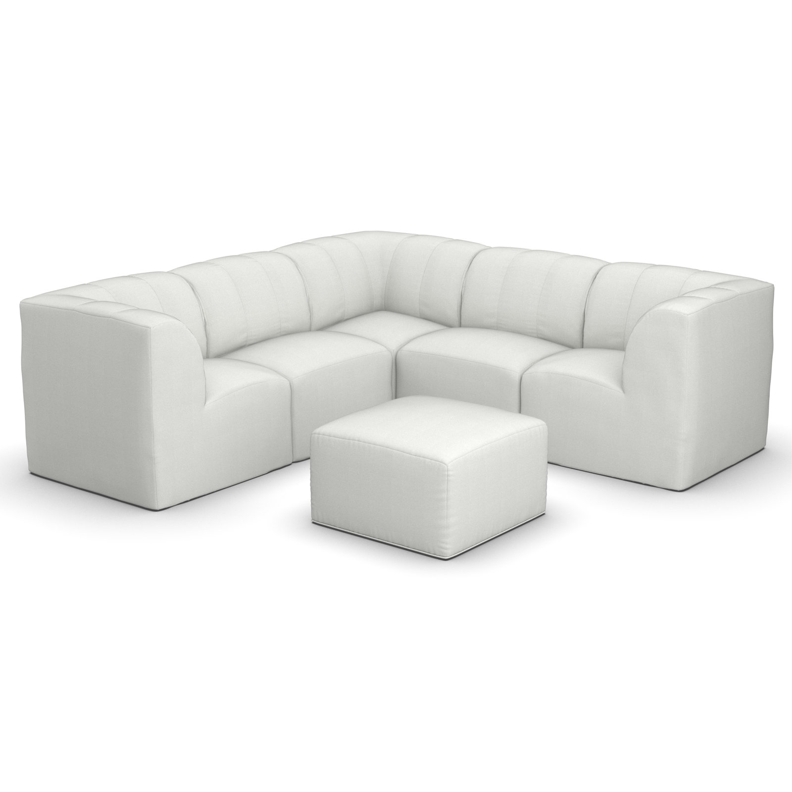 Praia 6-Person Patio Seating Group, Canvas White Sunbrella® Canvas