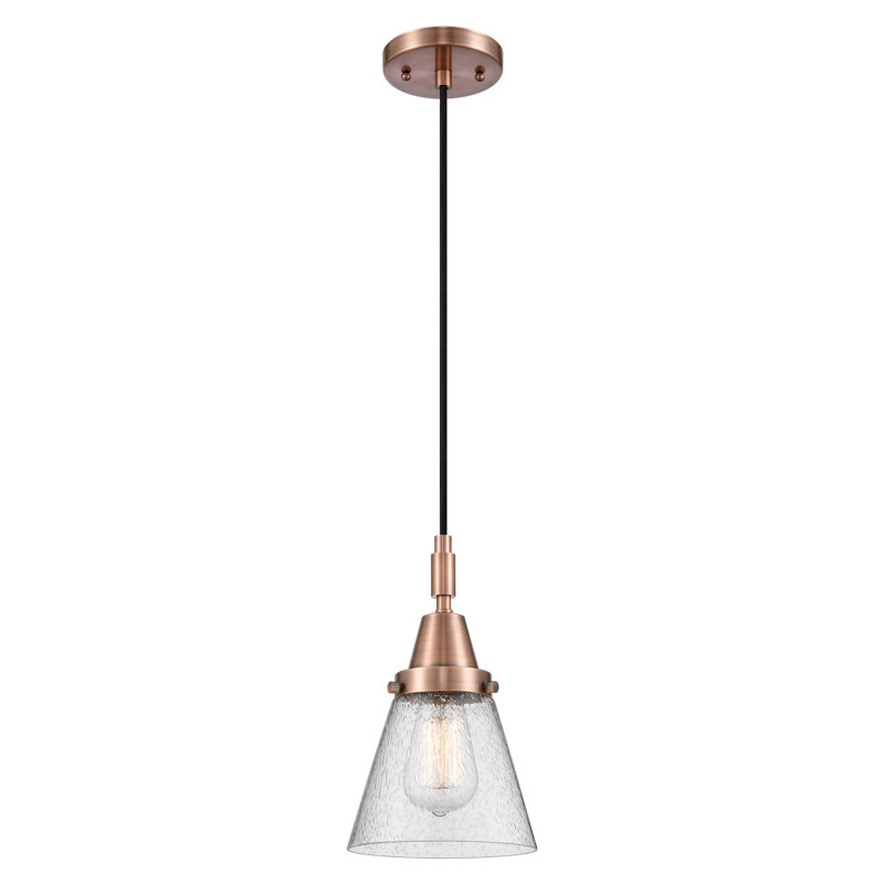 Downtown Urban - Cône Caden - Mini-luminaire suspendu à cordon 1 lumière - Abat-jour, H 129,88 po x l 6,25 po x P 6,25 po