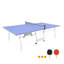 Table de tennis de table pliable 9 pieds avec design portatif et surface de jeu en bois aggloméré bleu