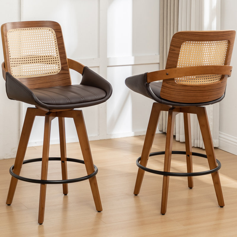 Shayleah Swivel Bar Stool, Brown, Counter Stool (66cm Seat Height)