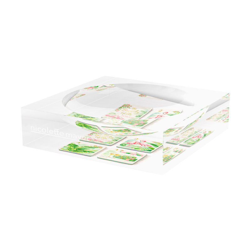 Mahjong Acrylic Decorative Tray, 6"W x 6"D x 2"H