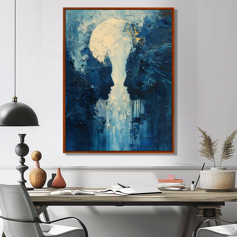 Astrologie Célébration céleste Gémeaux I - Astronomie, art mural Gémeaux, H 32 po x l 24 po x P 1 po, Cadre flottant brun
