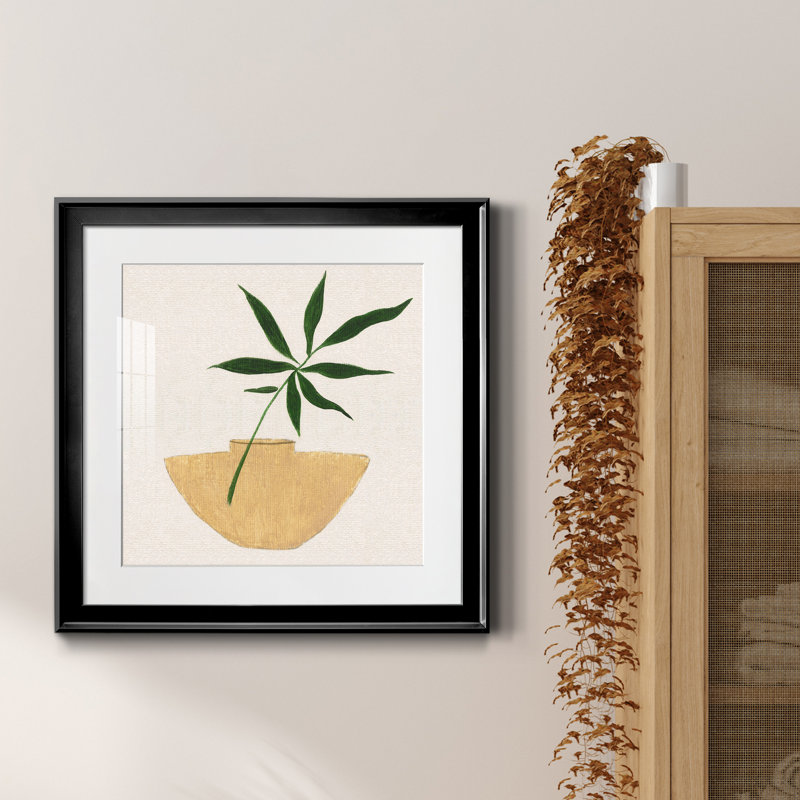 Simple Nature I - peinture encadrée, H 17,5 po x l 17,5 po x P 1,5 po, Toile encadrée noire