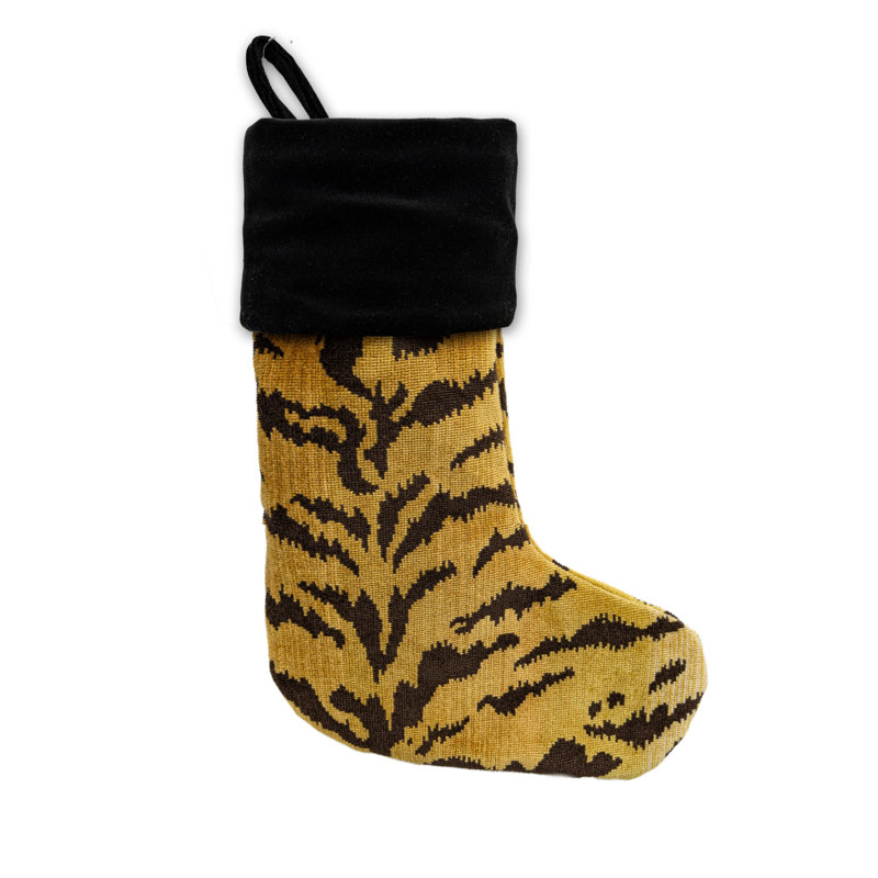 TIGRE DE STOCKAGE / VELOURS, Ivoire / or / noir