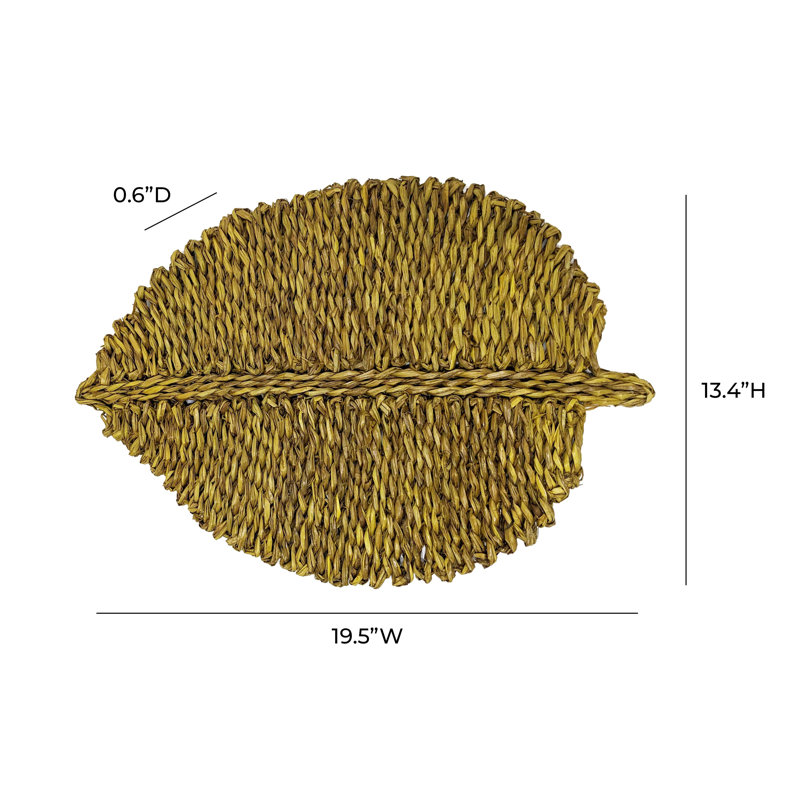 Leaf Seagrass Placemat - Set of 4, Yellow