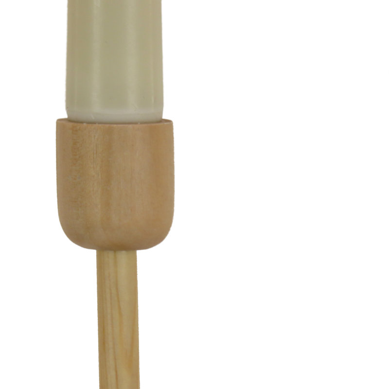 Unscented Flameless Candle with Wood Holder, Gold