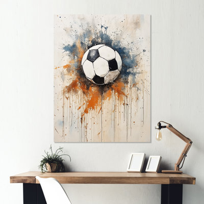 Wolrd Cup Beige Soccer Ball  - Soccer Metal Wall Art