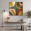 «Abstract Circles» par Wild Apple, art mural en métal doré, 36 po x 36 po-683579010