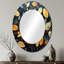Miroir mural ovale noir et doré-1793168207