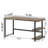 Hulste 60" Metal Base Writing Desk with Storage, Oak-358323810-358323808