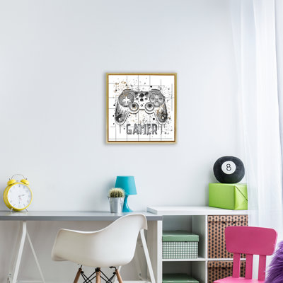 Cadre flottant Gamer avec Pixel Splatter, design par Kim Allen