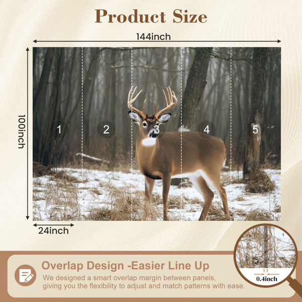 Red Barrel Studio Peel and Stick Wallpaper whitetail deer buck standing ...
