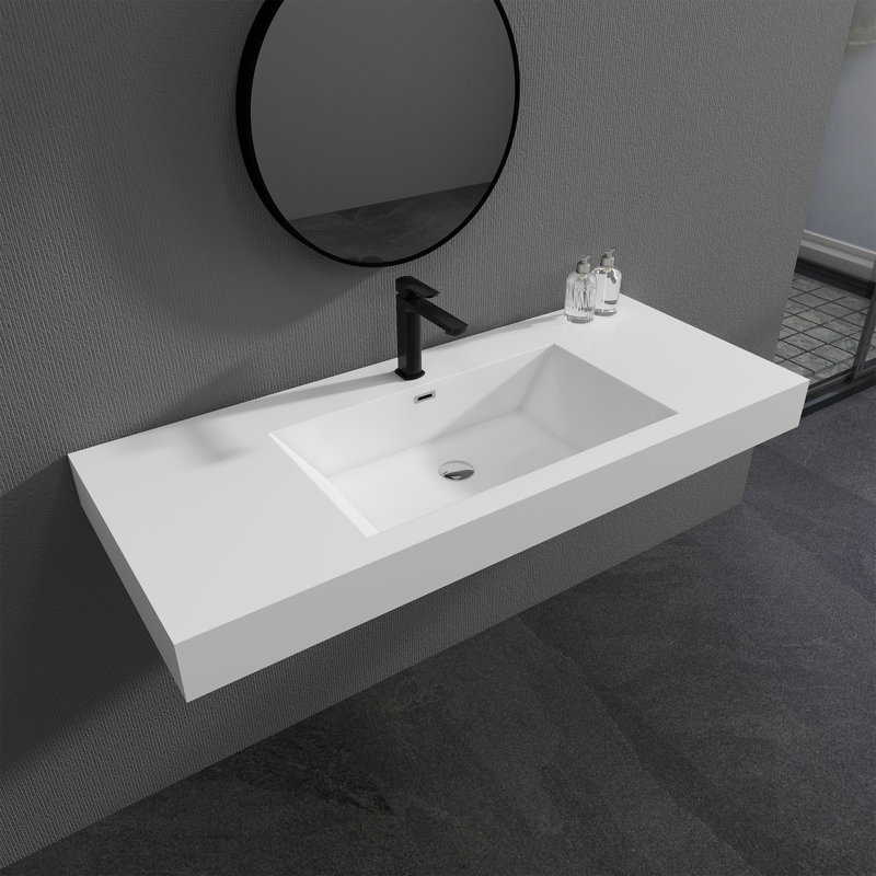 Lavabo de salle de bain mural simple 47 po SMC
