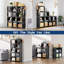 Organisateur de rangement 12 cubes, bibliothèque de bricolage, bibliothèque en métal, bibliothèque haute pour chambre à coucher, salon, bureau, placard, étagère à casiers noirs
