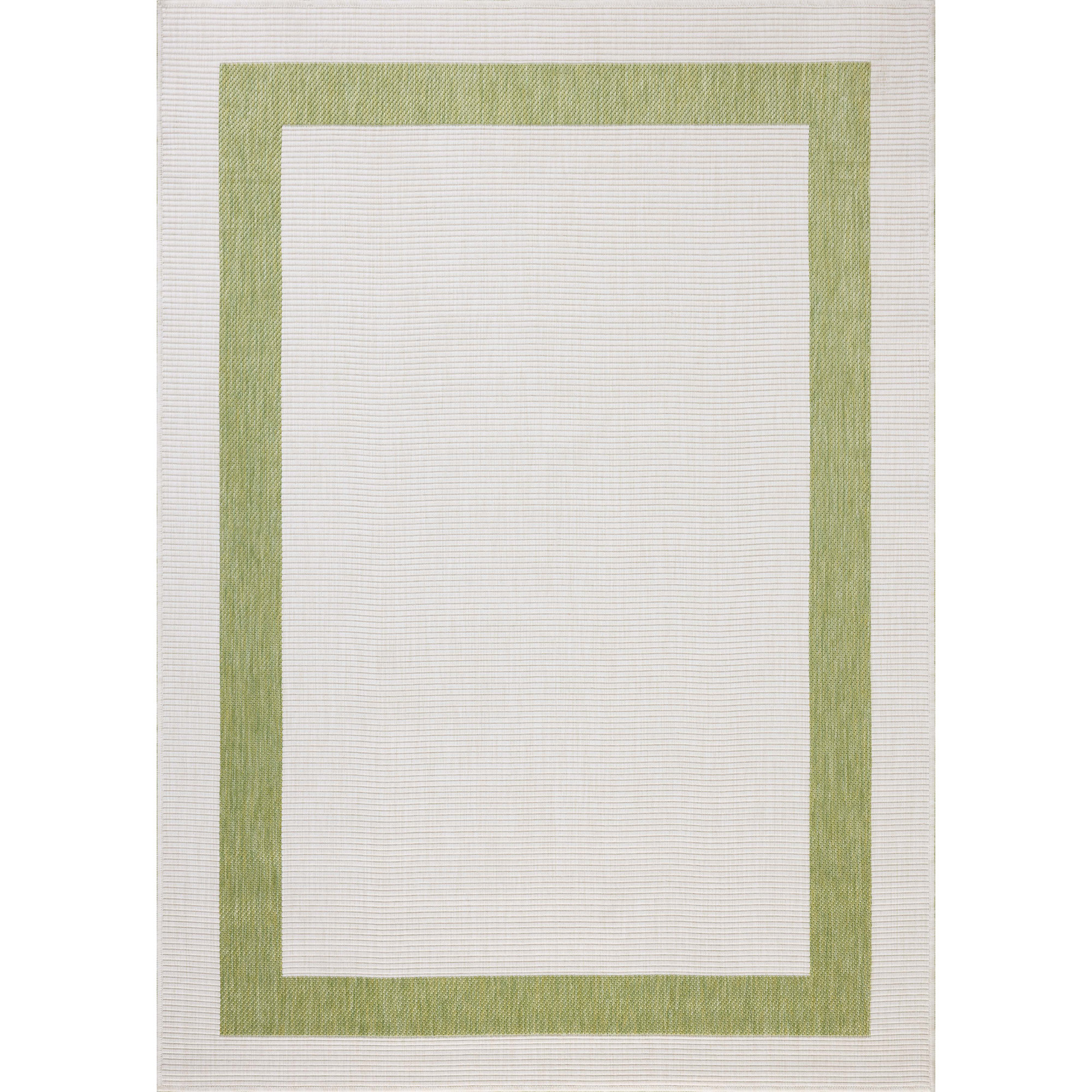 Loloi Easton Green / Ivory Indoor / Outdoor Area Rug, Rectangle 4' x 6'