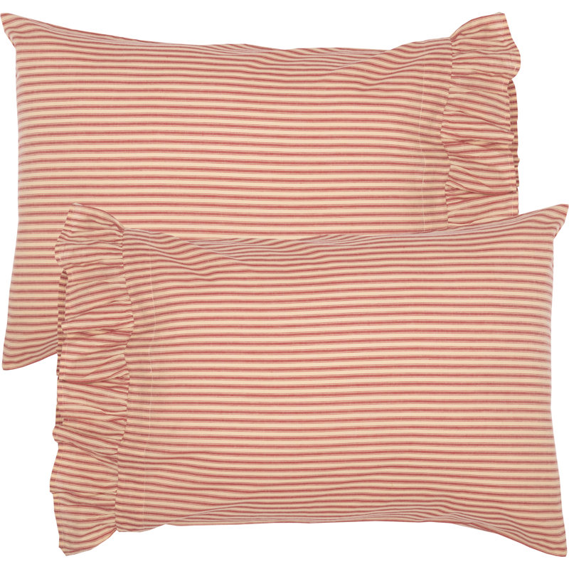Taie d'oreiller 100% coton Faust, Standard, Rouge